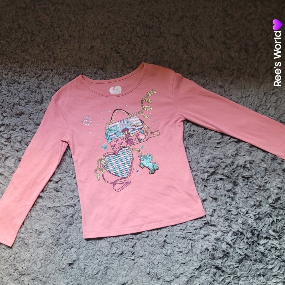 Chic Long Sleeve Tee in Pink and Gold